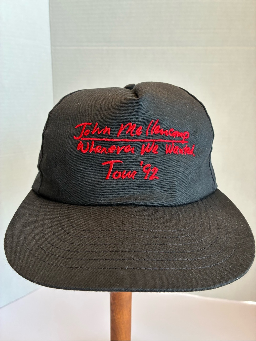 Vintage 1992 John Mellencamp Whenever We Wanted Tour Snapback Hat Black